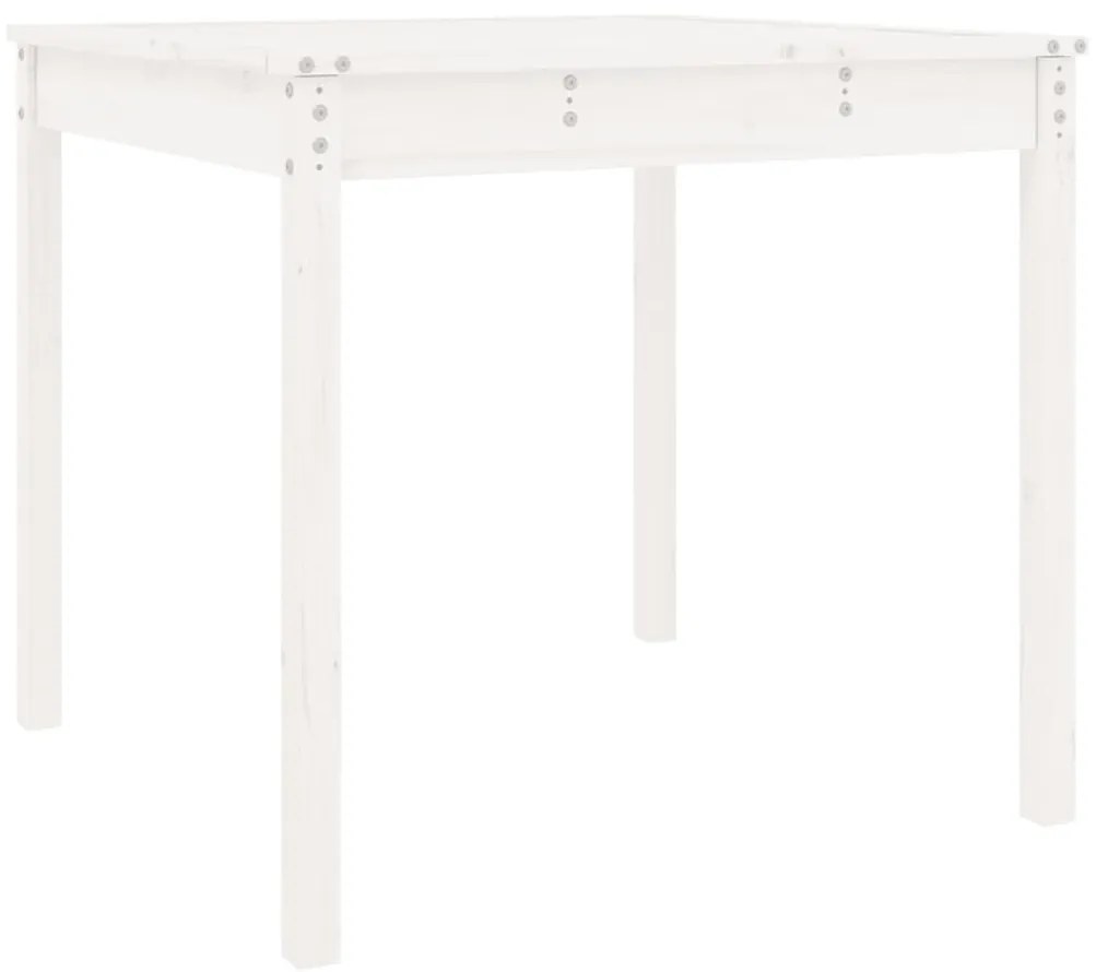 vidaXL Τραπέζι Κήπου Λευκό 82,5 x 82,5 x 76 εκ. από Μασίφ Ξύλο Πεύκου