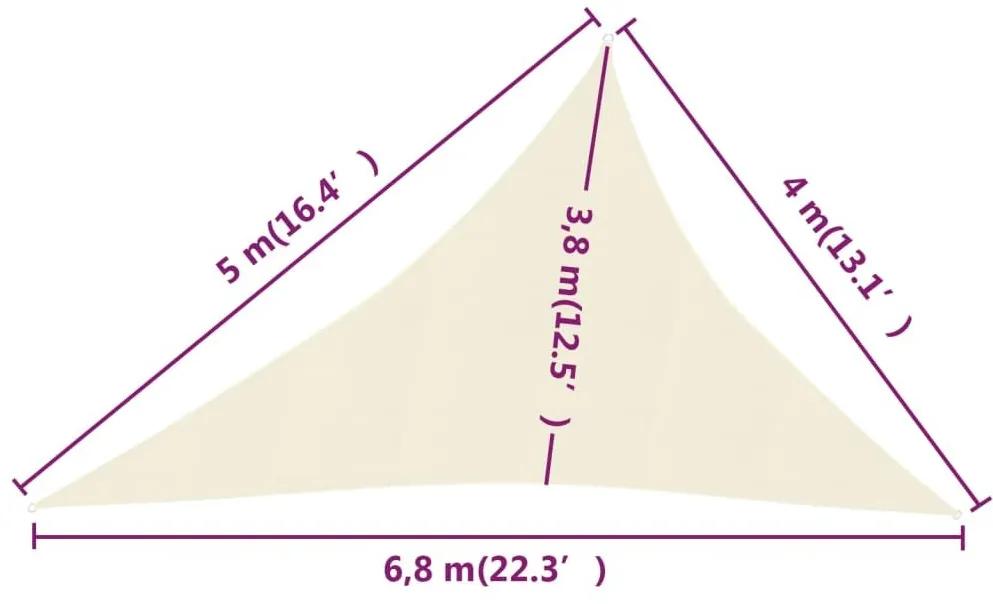 Πανί Σκίασης Κρεμ 4 x 5 x 6,8 μ. από HDPE 160 γρ./μ² - Κρεμ