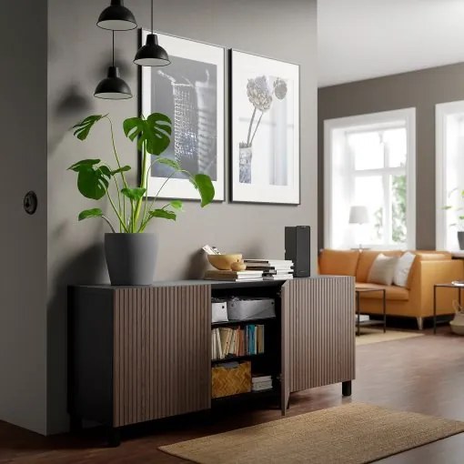 BESTÅ σύνθεση αποθήκευσης με πόρτες, 180x42x74 cm 994.217.37