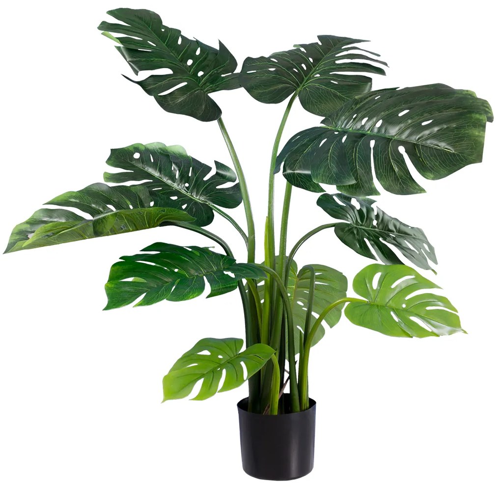 GloboStar® Artificial Garden MONSTERA 20002 Τεχνητό Διακοσμητικό Φυτό Μονστέρα Υ120cm