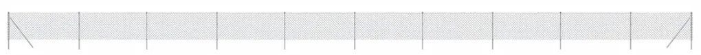 vidaXL Συρματόπλεγμα Περίφραξης Ασημί 1,1 x 25 μ. με Στύλους