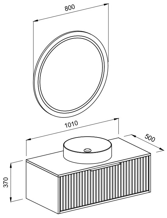 Πάγκος HOLE Λευκό MDF 18mm Λάκα 100 3SHOL100WHM 101x50x37cm - 3SHOL100WHM