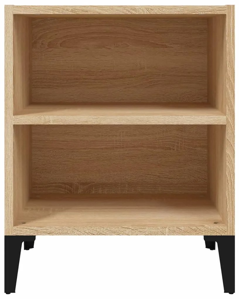 vidaXL Κομοδίνο Sonoma Δρυς 40 x 30 x 50 εκ. με Μεταλλικά Πόδια