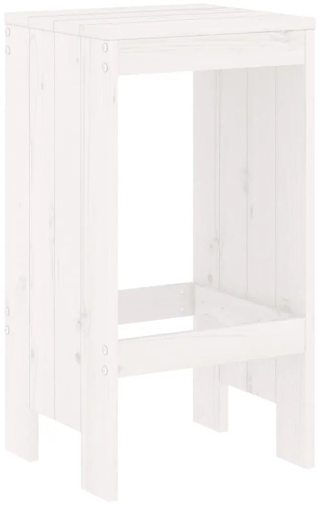 vidaXL Σετ Επίπλων Μπαρ 3 Τεμαχίων Λευκό από Μασίφ Ξύλο Πεύκου