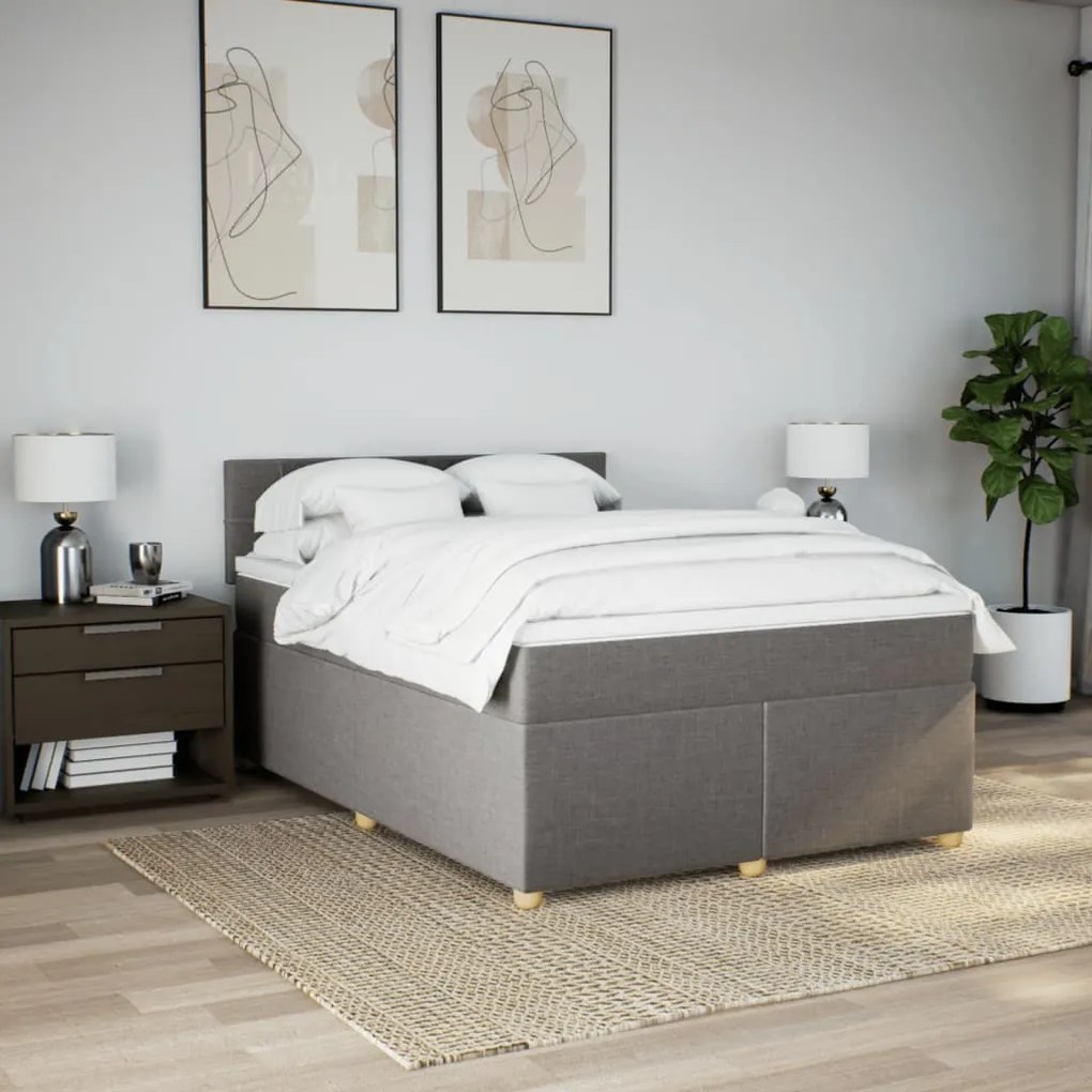 ΚΡΕΒΑΤΙ BOXSPRING ΜΕ ΣΤΡΩΜΑ TAUPE 160X200 ΕΚ. ΥΦΑΣΜΑΤΙΝΟ 3289035