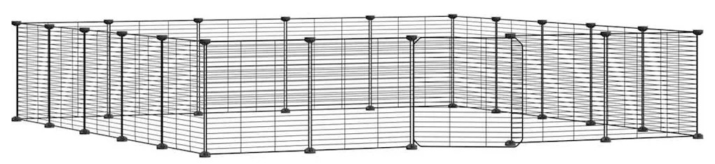 vidaXL Κλουβί Κατοικίδιων με 20 Πάνελ + Πόρτα Μαύρο 35 x 35εκ Ατσάλινο