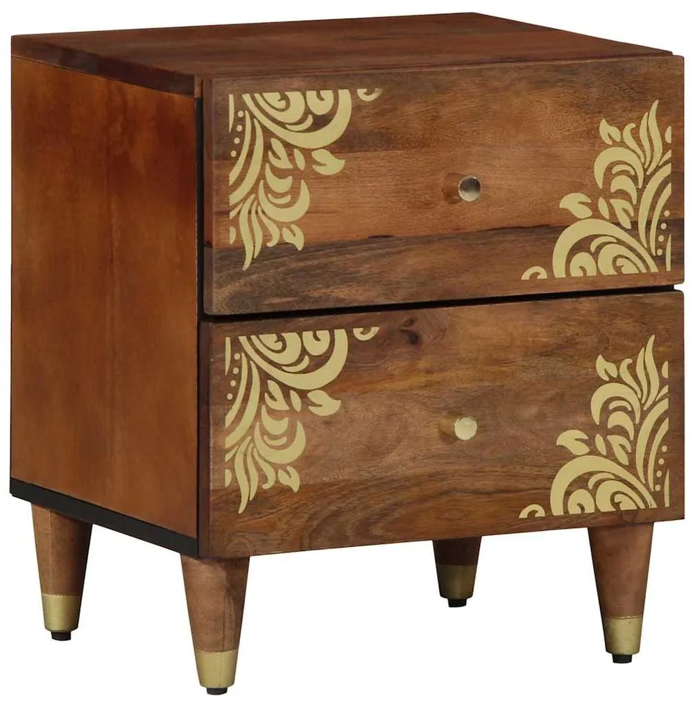 Κομοδίνο Μέλι Καφέ 40 x 33 x 46 εκ. Στερεό ξύλο μάνγκο