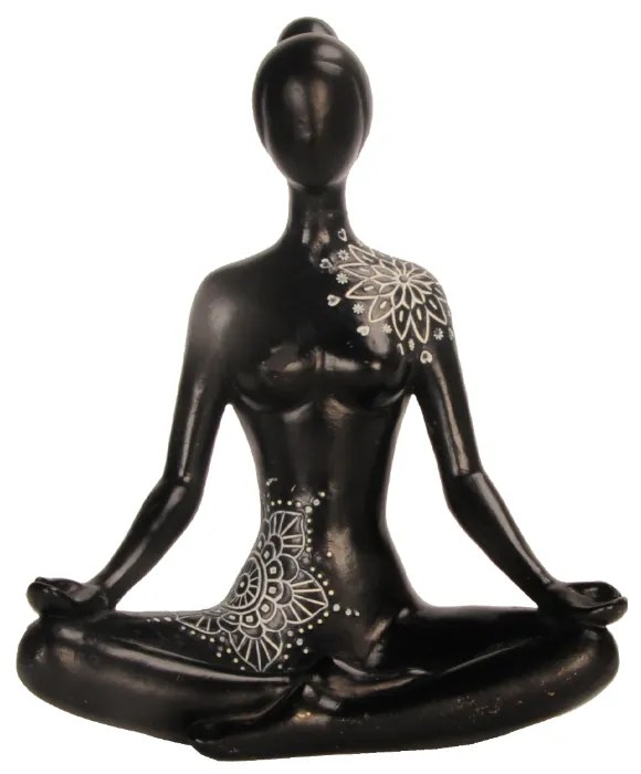 CALM POSE BLACK 1 DECO ΦΙΓΟΥΡΑ POLYRESIN ΜΑΥΡΟ ΛΕΥΚΟ 12,8x7xH15,9cm - 020760