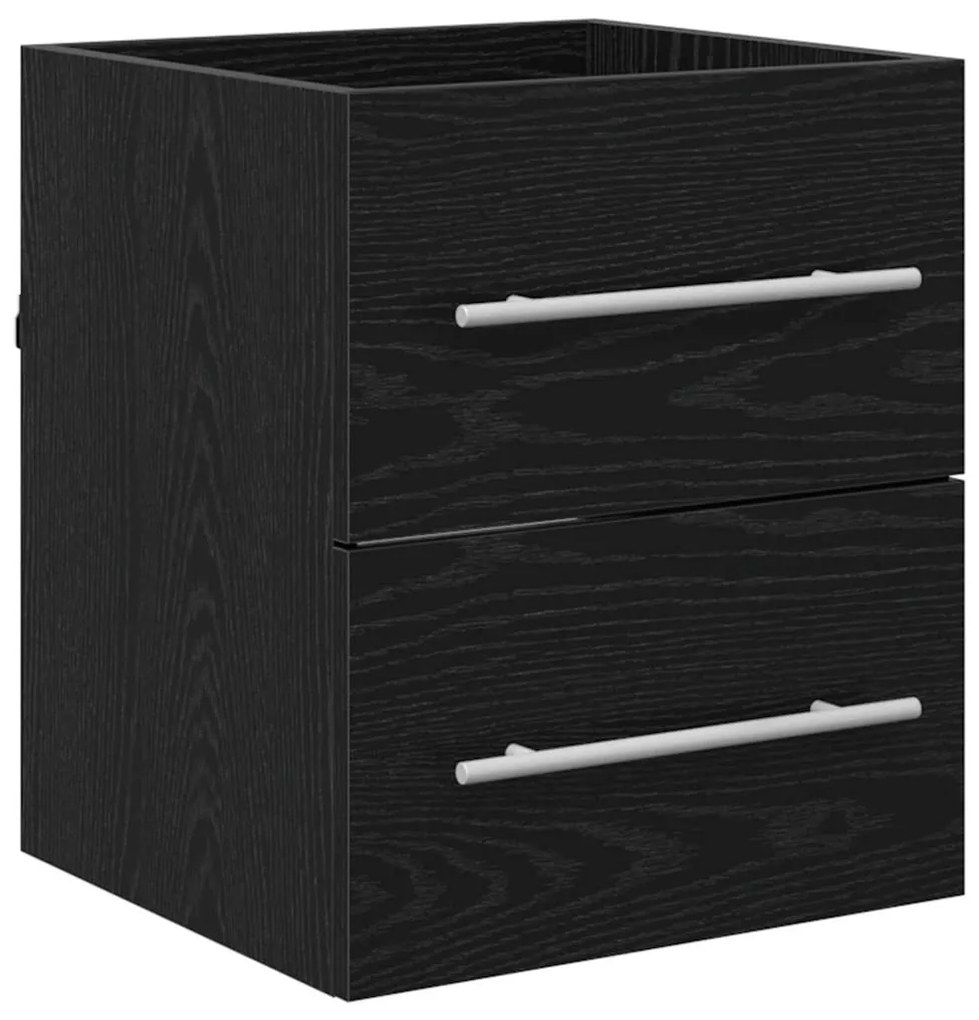 vidaXL Ντουλάπι νιπτήρα με συρτάρι Μαύρη Οξυά 38,5 x 41 x 48 εκ