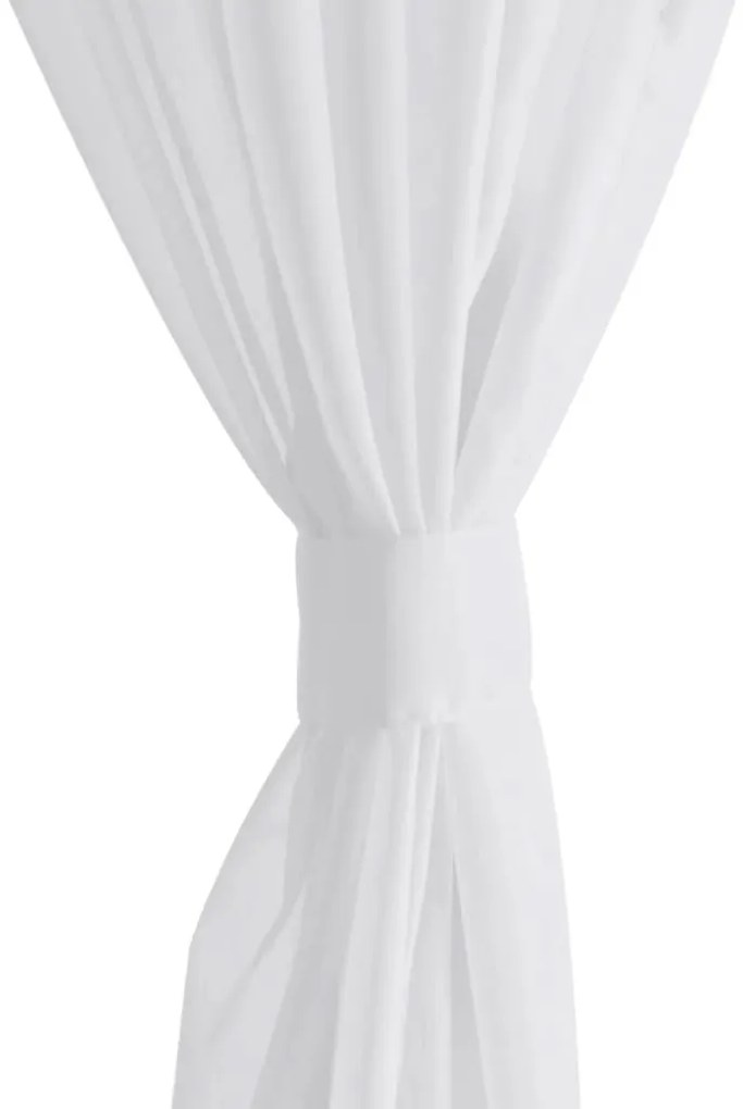 Λευκή ημιδιαφανής κουρτίνα 140 x 175 cm 2 τμχ