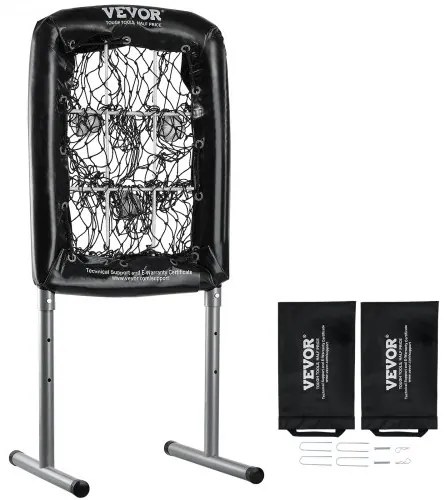 VEVOR 9 Hole Baseball Net, 21&quot;x29&quot; Softball Baseball Training Equipment for Hitting Pitching Practice, Heavy Duty Height Adjustable Trainer Aid with Strike Zone &amp; 4 Ground Stakes, for Youth Adults