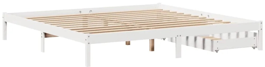 vidaXL Σκελετός Κρεβ. Χωρίς Στρώμα Λευκό 200x200 εκ Μασίφ Πεύκο