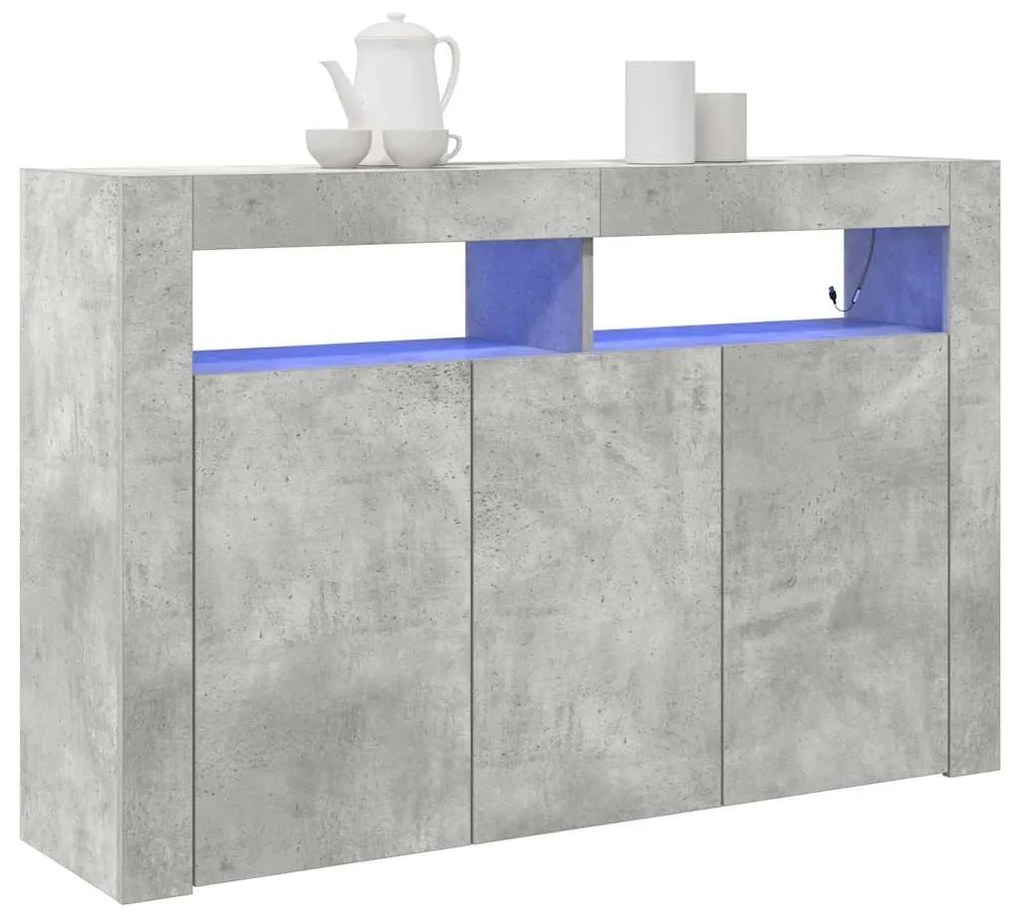 vidaXL Πλαϊνό γραφείο Γκρι σκυροδέματος 116 x 30 x 75 εκ.