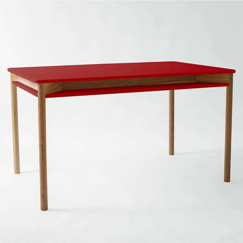 Τραπέζι Επεκτεινόμενο Με Ραφάκι Zeen ZEENEXTBE12 140x90x75/200x90x75cm Red Mdf,Ξύλο