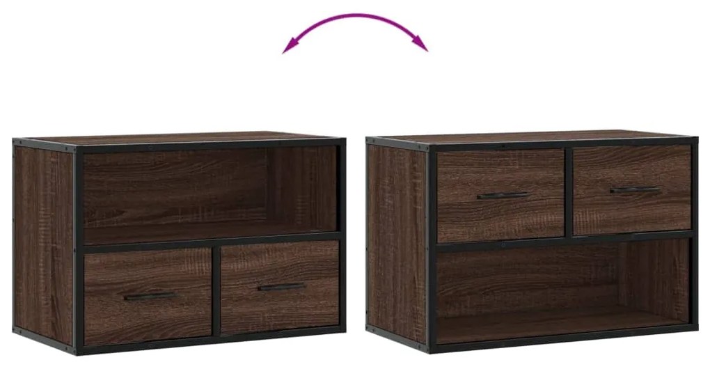 vidaXL Έπιπλο Τηλεόρασης Καφέ Δρυς 60x31x39,5 εκ. Επεξεργασμένο Ξύλο