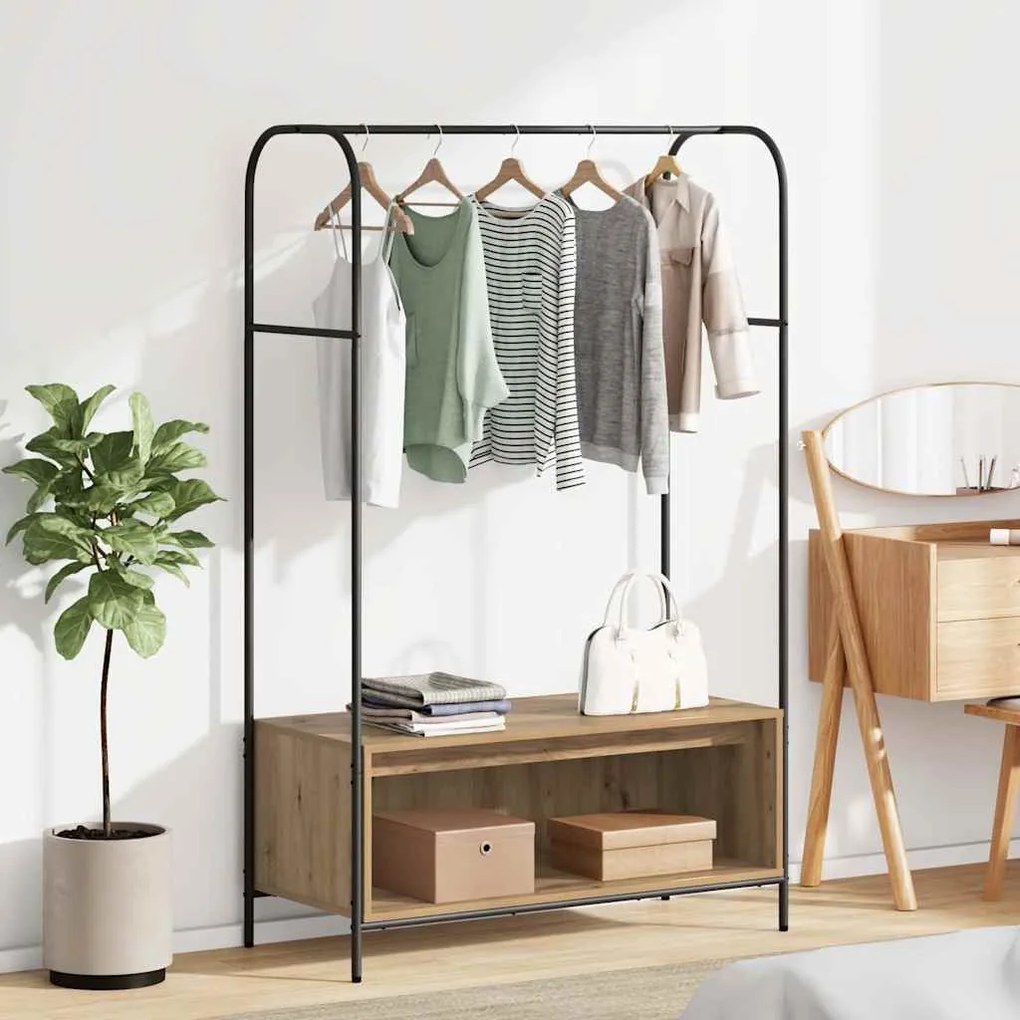 Ράφι Ρούχων Καφέ δρυς 100 x 44 x 160 εκ Επεξεργασμένο ξύλο