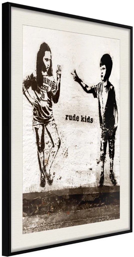 Αφίσα - Banksy: Rude Kids - 30x45 - Μαύρο - Με πασπαρτού