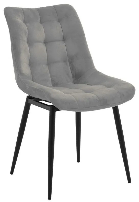 Καρέκλα Vittorio ανθρακί βελούδο-πόδι μαύρο μέταλλο 46x62x80εκ 46x62x80 εκ.