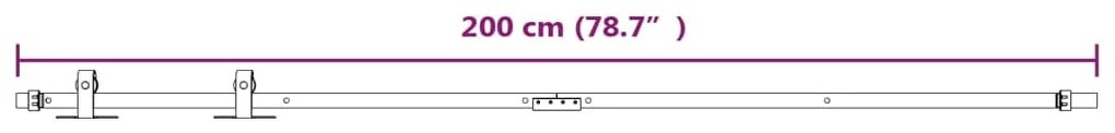 vidaXL Μηχανισμός Συρόμενης Πόρτας Μίνι Λευκή 200 εκ. Ανθρακοχάλυβας