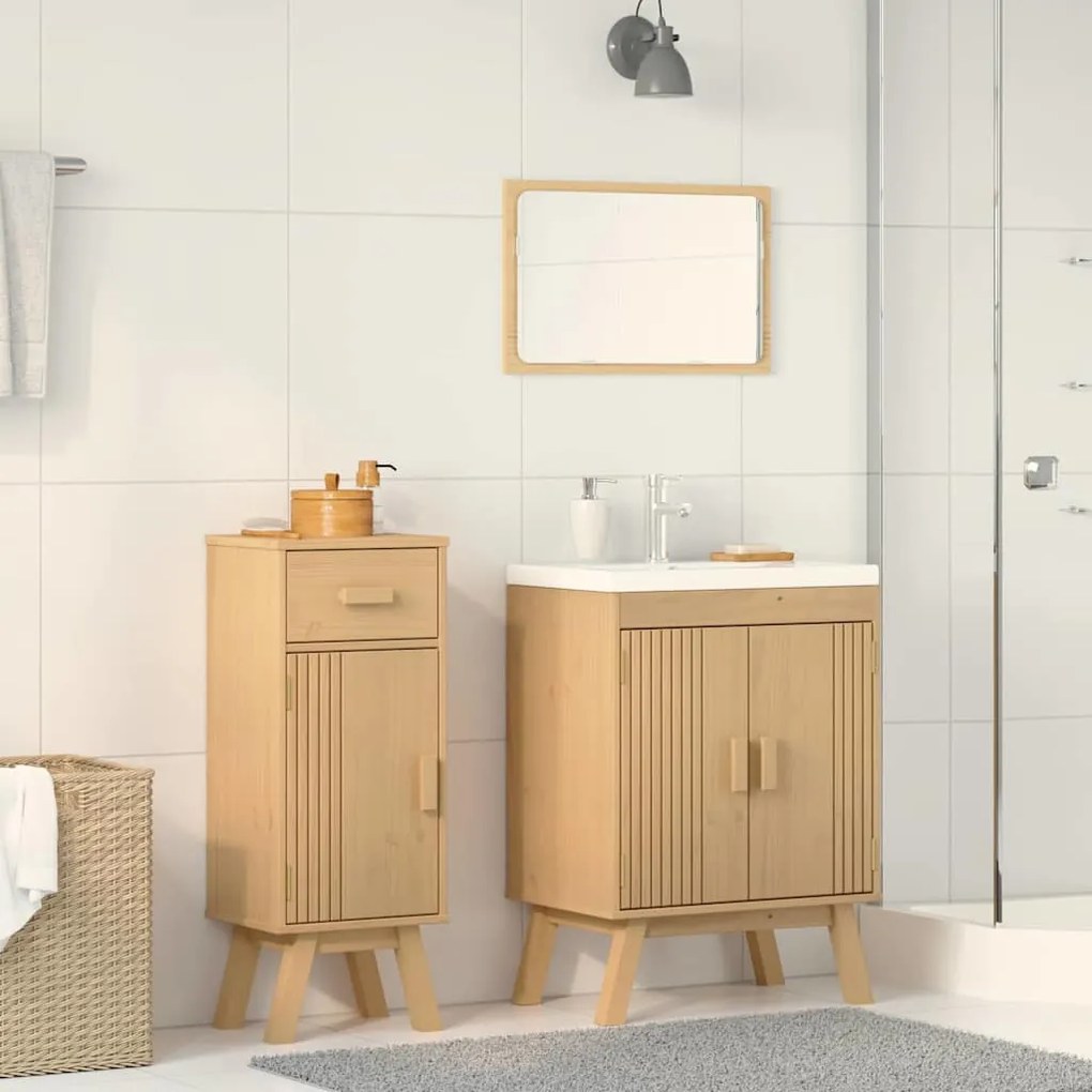 vidaXL Σετ Επίπλων Μπάνιου με συρτάρι 2 pcs Καφέ 114 x 43 x 73.5 εκ.