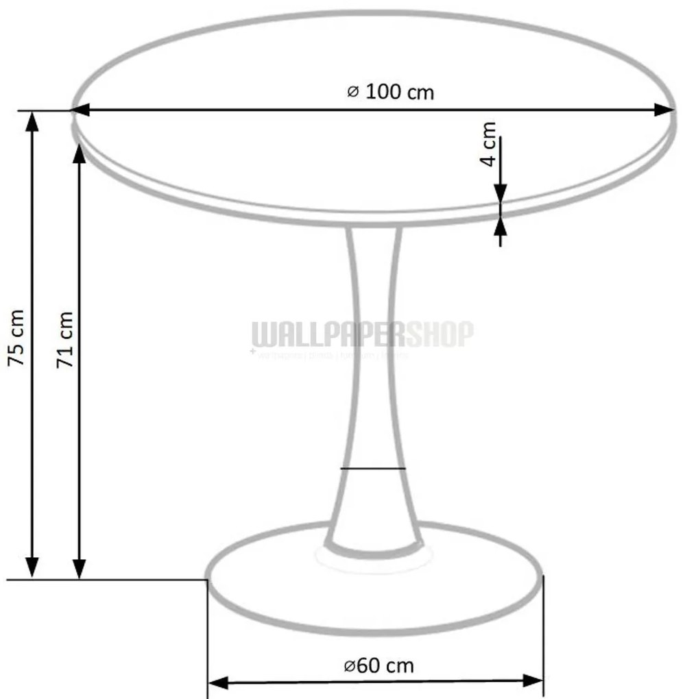 Carma Τραπέζι Στρογγυλό Ξύλινο 100x100x75