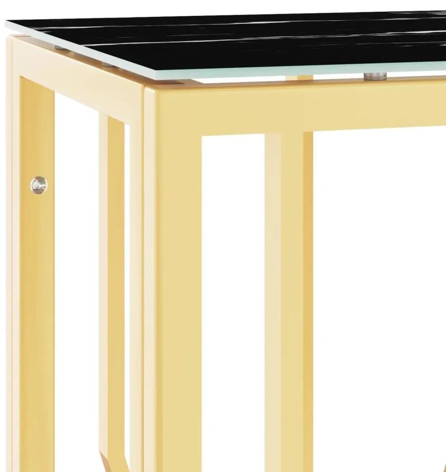 Τραπέζι Κονσόλα Χρυσό 70x30x70 εκ. Ανοξείδωτο Ατσάλι και Γυαλί - Χρυσό