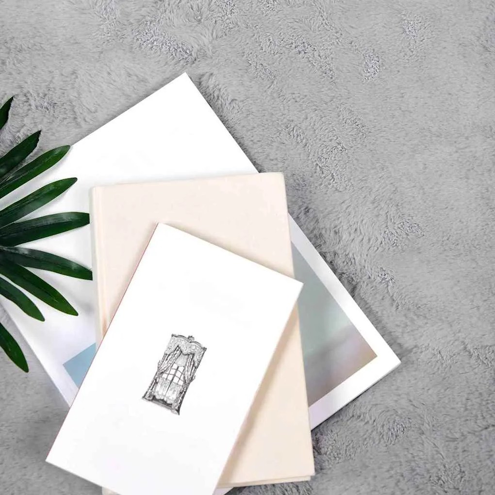 vidaXL Χαλιά Ψεύτικου Κουνελιού Olite Γκρι 80 x 200 cm Πολυεστέρας