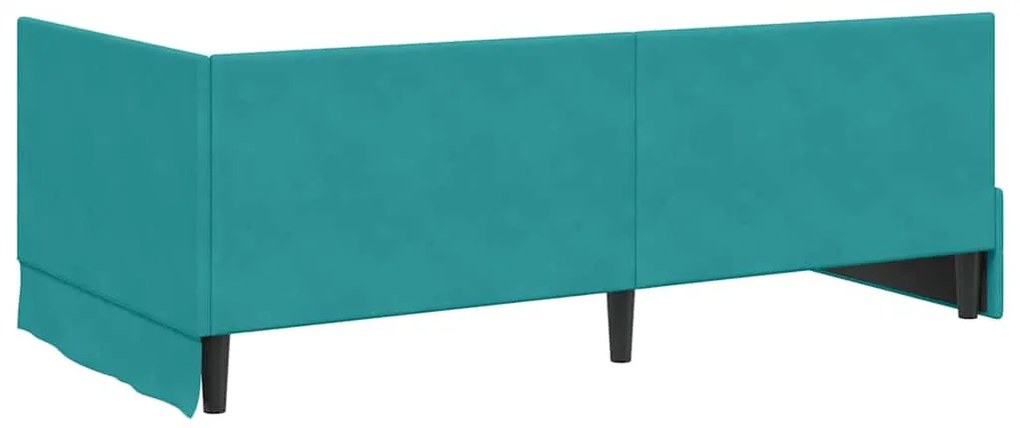 vidaXL Κρεβάτι Γωνίας με κεφαλάρι Τιρκουάζ 90 x 200 cm Βελούδο