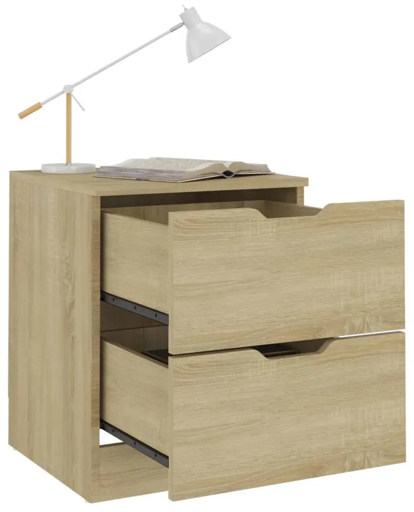 vidaXL Κομοδίνα 2 τεμ. Sonoma Δρυς 40 x 40 x 50 εκ. από Επεξεργ. Ξύλο