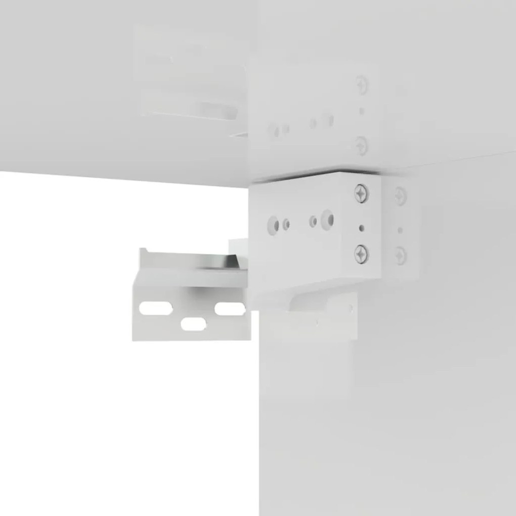 Έπιπλο Τηλεόρασης Γυαλιστερό Λευκό 80x30x30 εκ. από Επεξ. Ξύλο - Λευκό