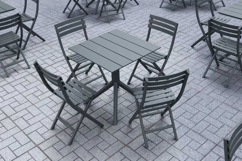 PARIS DARK GREY 70X70X74εκ. ΤΡΑΠΕΖΙ ΠΟΛ/ΝΙΟΥ 70X70X74εκ.