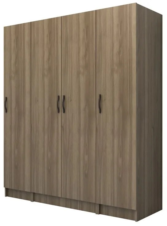 Megapap Ντουλάπα Ρούχων Vivian Τετράφυλλη Καρυδί 160x51,8x181εκ.
