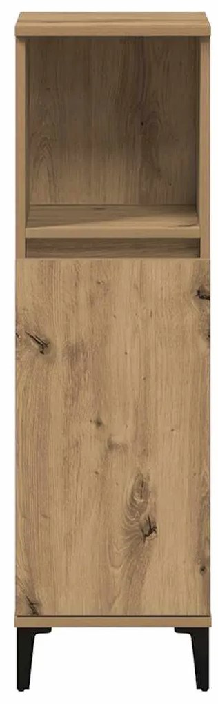 vidaXL Ντουλάπι μπάνιου Δρυς τεχνίτης 30x30x100 cm Κατασκευασμένο ξύλο