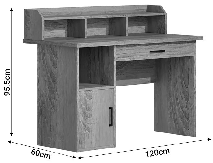 Γραφείο εργασίας Workie pakoworld sonoma mdf 120x60x95.5εκ - 049-000101