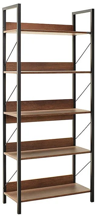 Βιβλιοθήκη Connect Megapap χρώμα καρυδί 73x35x172εκ.-GP009-0283,2