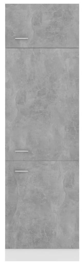 Ντουλάπι Ψυγείου Γκρι Σκυροδέματος 60x57x207 εκ. Επεξ. Ξύλο - Γκρι