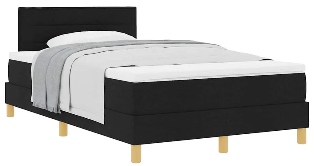 vidaXL Κρεβάτι box spring με στρώμα Μαύρο 120 x 200 cm ύφασμα