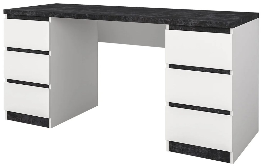 Γραφείο Ξύλινο ORLY Nimphea Alba/Dark Concrete 160x60x76