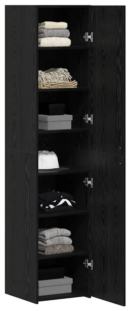 vidaXL Highboard Μαύρη δρυς 40 x 42,5 x 185 εκ. Επεξεργασμένο ξύλο