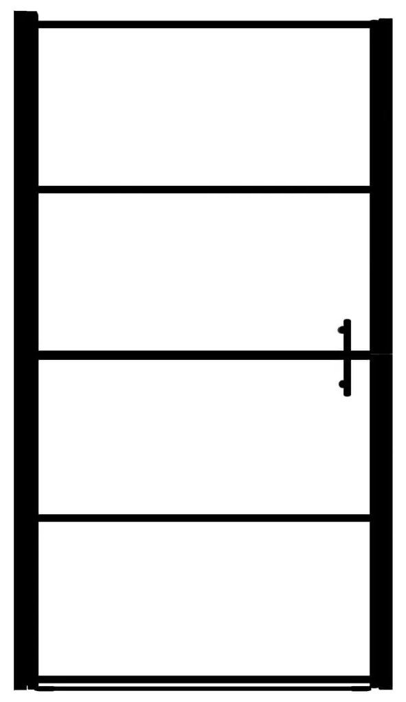 vidaXL Πόρτα Ντουζιέρας Μαύρη 91 x 195 εκ. από Ψημένο Γυαλί