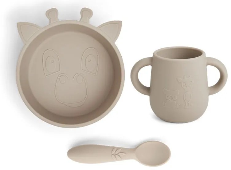 Nuuroo Ebba Σετ φαγητού σιλικόνης 3τμχ Cobblestone