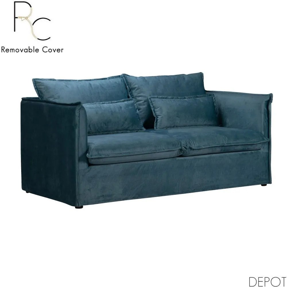 Καναπές One Only 71-0022 Διθέσιος 176x90x87cm Light Blue