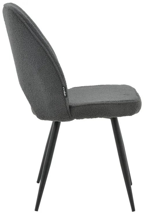 Καρέκλα Renish μπουκλέ γκρι-μεταλλικό μαύρο πόδι 61x47x91.5εκ 47x61x85 εκ.