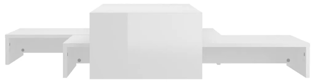 vidaXL Τραπεζάκι Ζιγκόν Γυαλιστερό Λευκό 100x100x26,5 εκ.