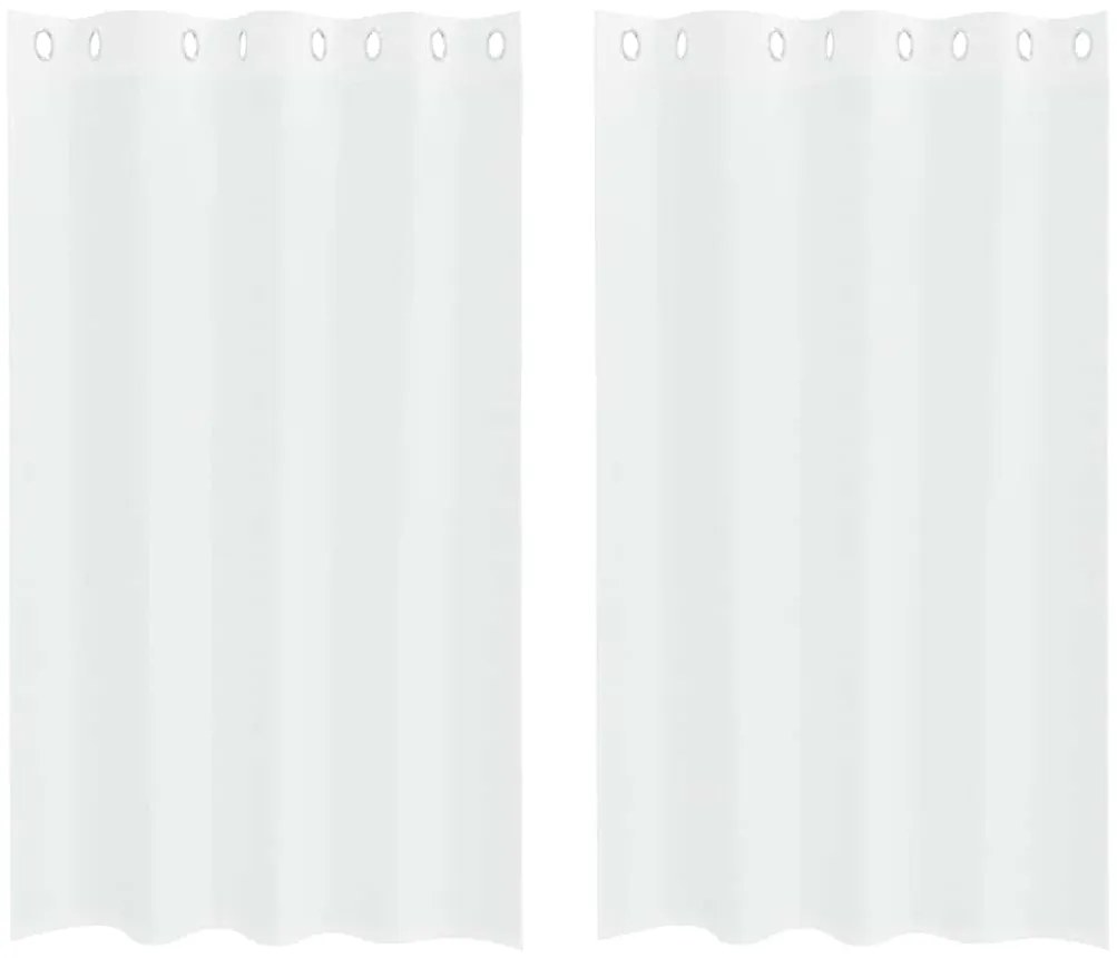 vidaXL Κουρτίνες με κουρτίνες 2 pcs Λευκό 140x175cm Πολυεστέρας