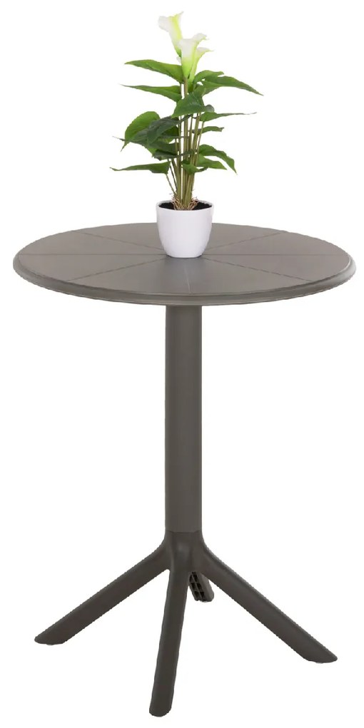 ΤΡΑΠΕΖΙ ΠΟΛΥΠΡΟΠΥΛΕΝΙΟΥ ΣΤΡΟΓΓΥΛΟ TERRIN HM6124.15 OLIVE GREEN Φ60x75Υεκ.
