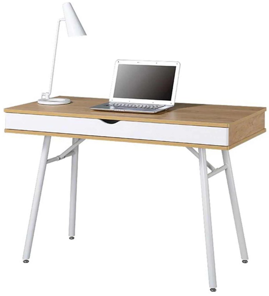Γραφείο 115x55cm Μεταλλικό Λευκό/Melamine 115x55x75cm