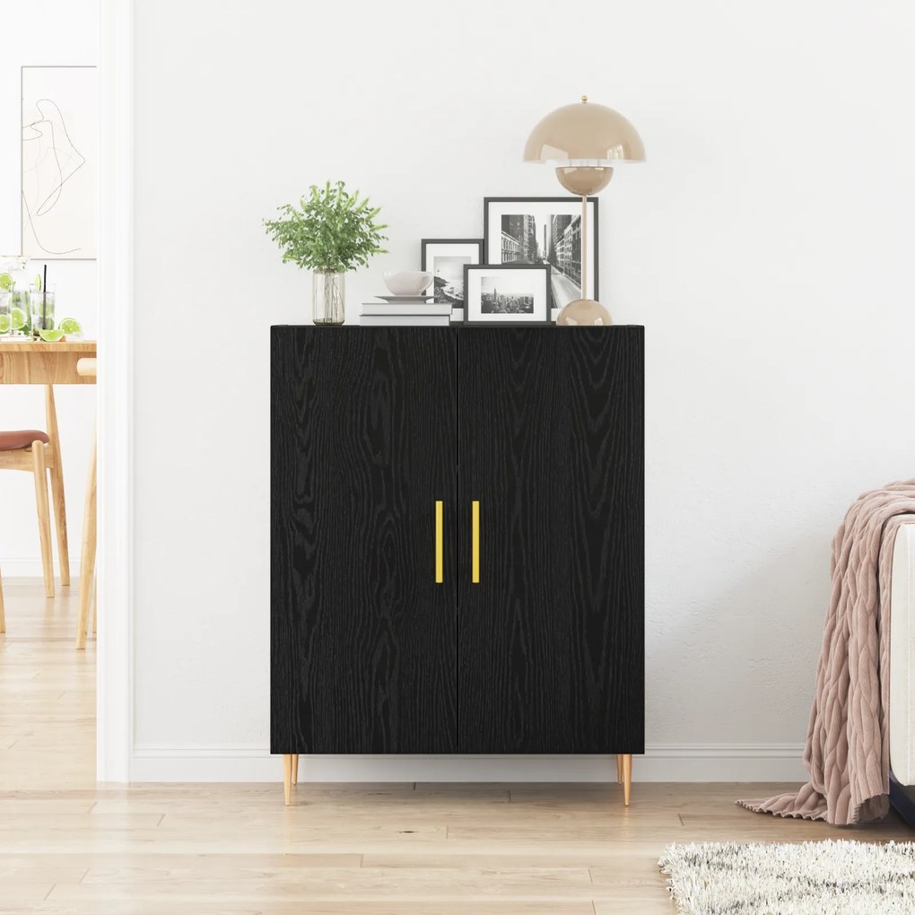 vidaXL Μπουφές Μαύρο Δρυς 69,5x34x90 εκ. Κατασκευασμένο από Ξύλο