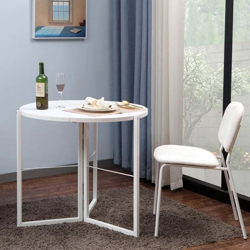 Τραπέζι Talen Πτυσσόμενο σε Λευκό Φ80x74εκ. 80x80x74 εκ.