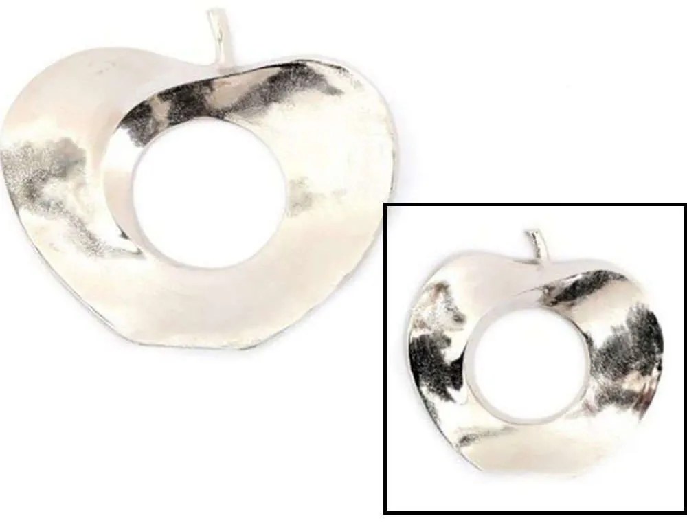 Διακοσμητικό Τοίχου Μήλο 014.WP2234A 24,5x23,x4cm Silver Αλουμίνιο